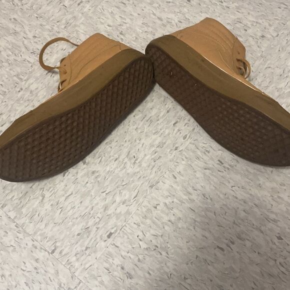 Men’s Vans off the wall skateboard shoes high top tan color size 10 - Picture 4 of 7